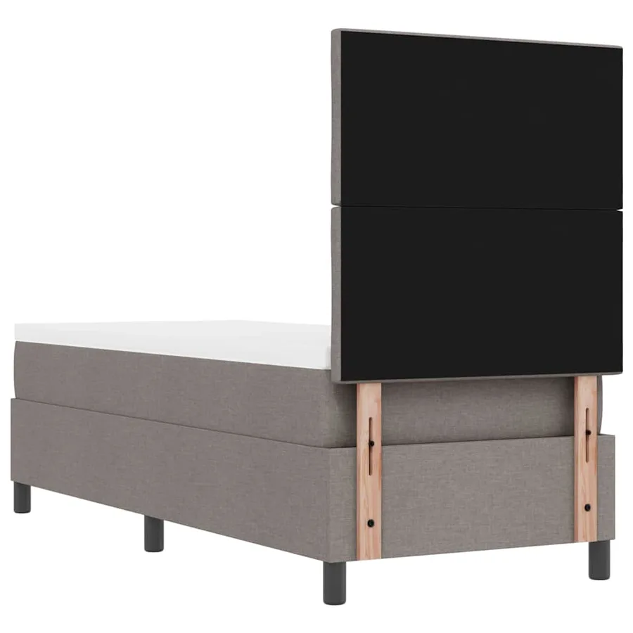 Lit à ressorts avec bandes LED Taupe 80 x 200 cm tissu - 8