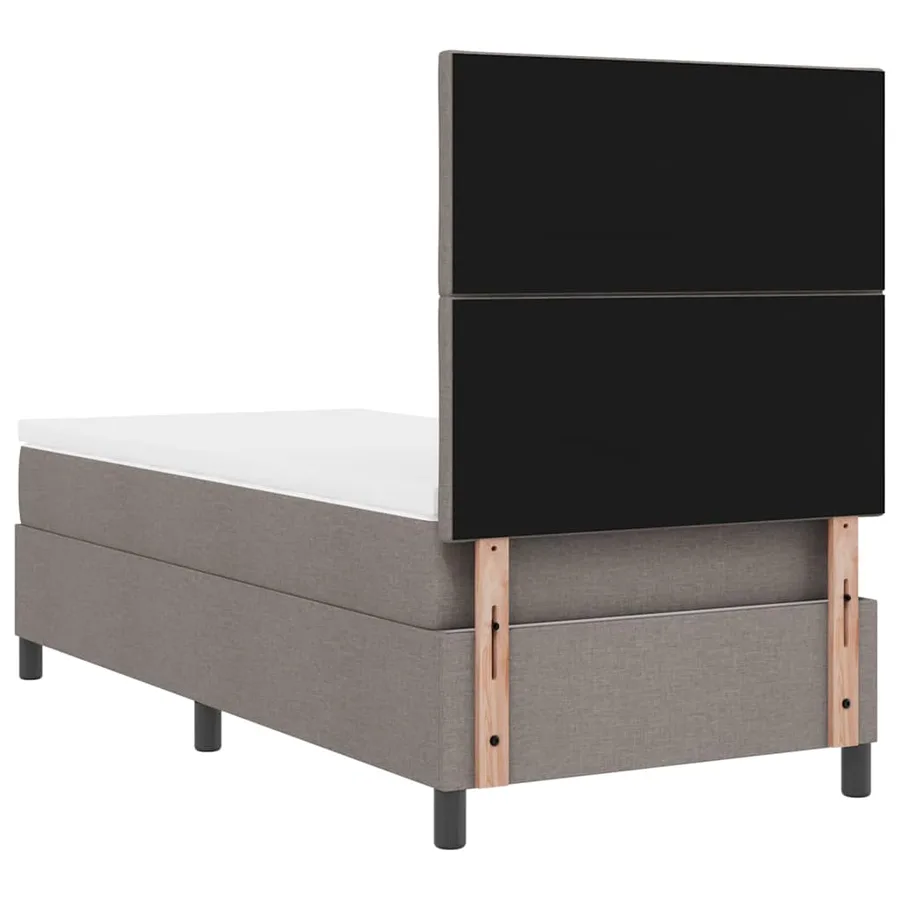 Lit à ressorts avec tête de lit Taupe 100 x 200 cm tissu - 9
