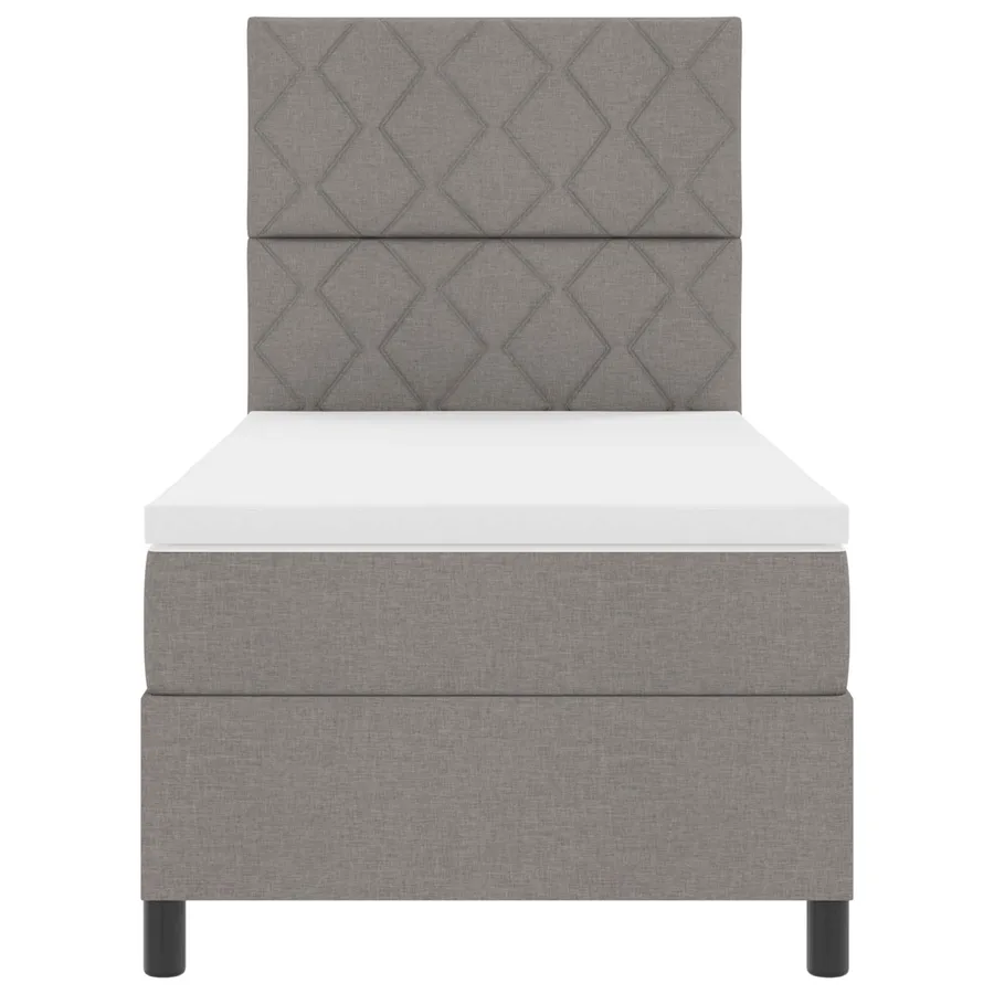Lit à ressorts avec bandes LED Taupe 100 x 200 cm tissu - 4
