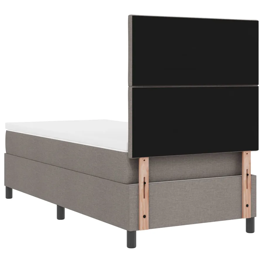 Lit à ressorts avec bandes LED Taupe 100 x 200 cm tissu - 6