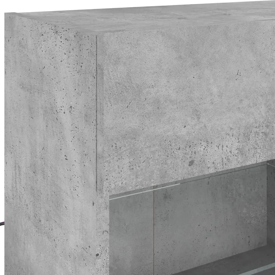 Meuble TV mural avec lumières LED gris béton 98,5x30x60,5 cm - 8