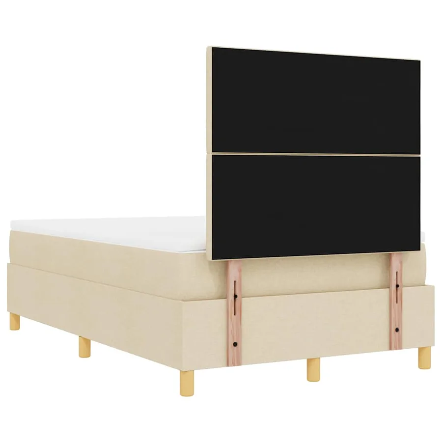 Lit à ressorts avec tête de lit Crème 190 x 120 cm tissu - 10
