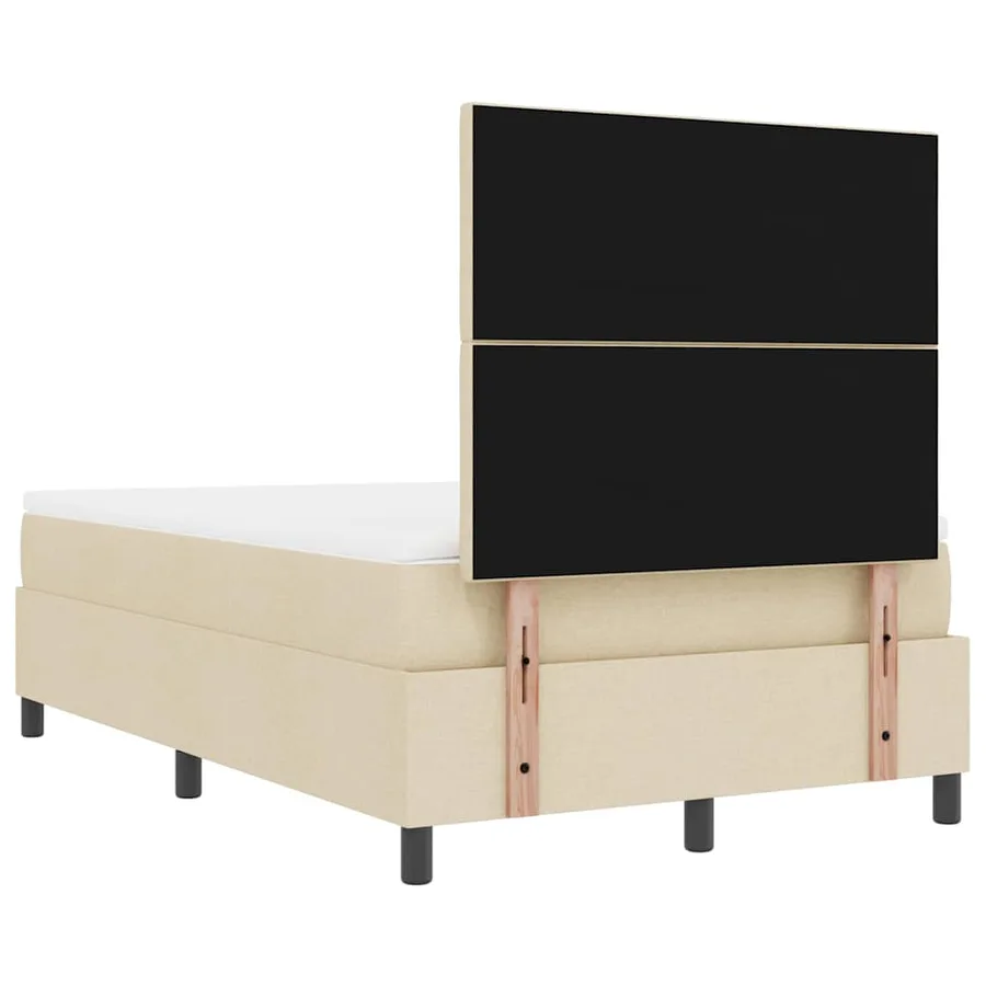 Lit à ressorts avec tête de lit Crème 120 x 190 cm tissu - 10