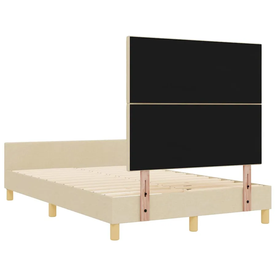 Cadre de lit avec tête de lit Crème 120 x 190 cm tissu - 9