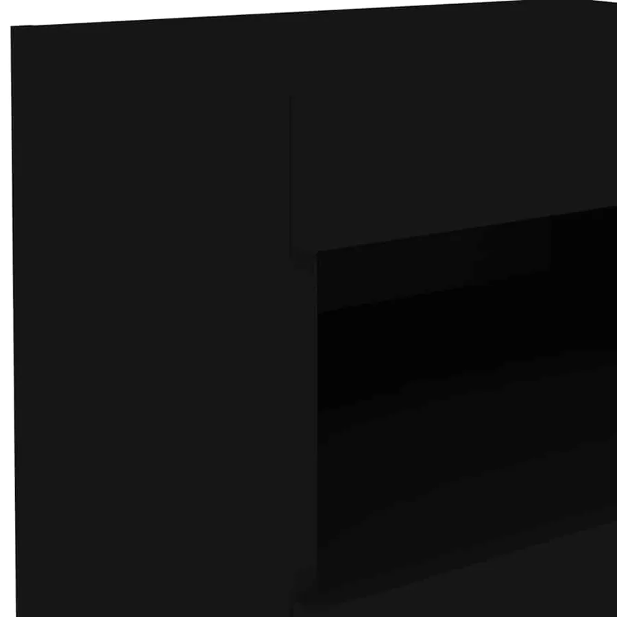 Tables de chevet avec lumières LED 2 pcs noir 50x40x45 cm - 12