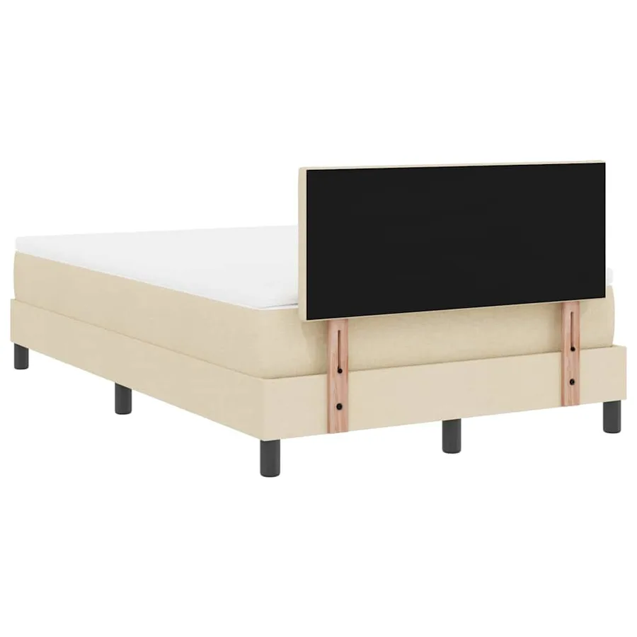 Lit à ressorts avec bandes LED Crème 120 x 200 cm tissu - 10