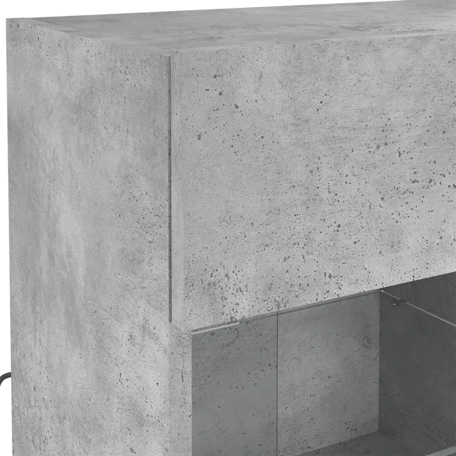 Meuble TV mural avec lumières LED gris béton 78,5x30x60,5 cm - 10