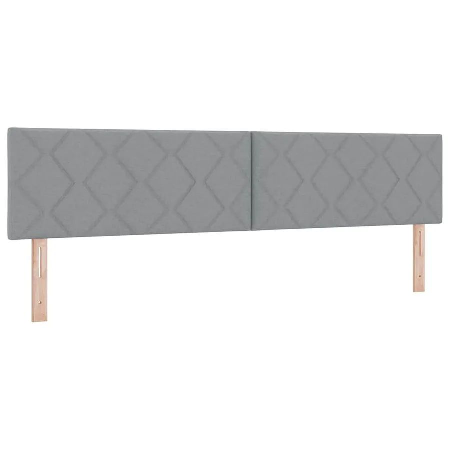 Lit à ressorts avec tête de lit Gris clair 200 x 200 cm tissu - 5