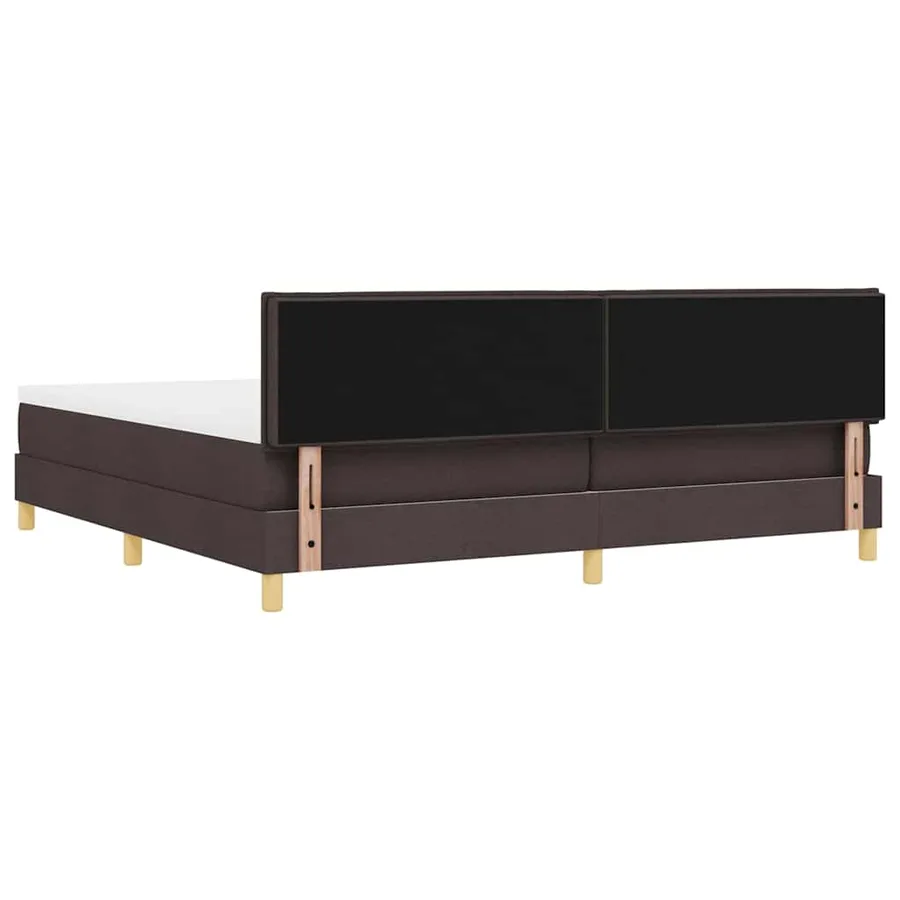Lit à ressort LED Marron foncé 200 x 200 cm tissu - 10