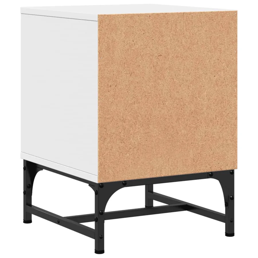 Tables de chevet avec portes en verre 2 pcs blanc 35x37x50 cm - 9