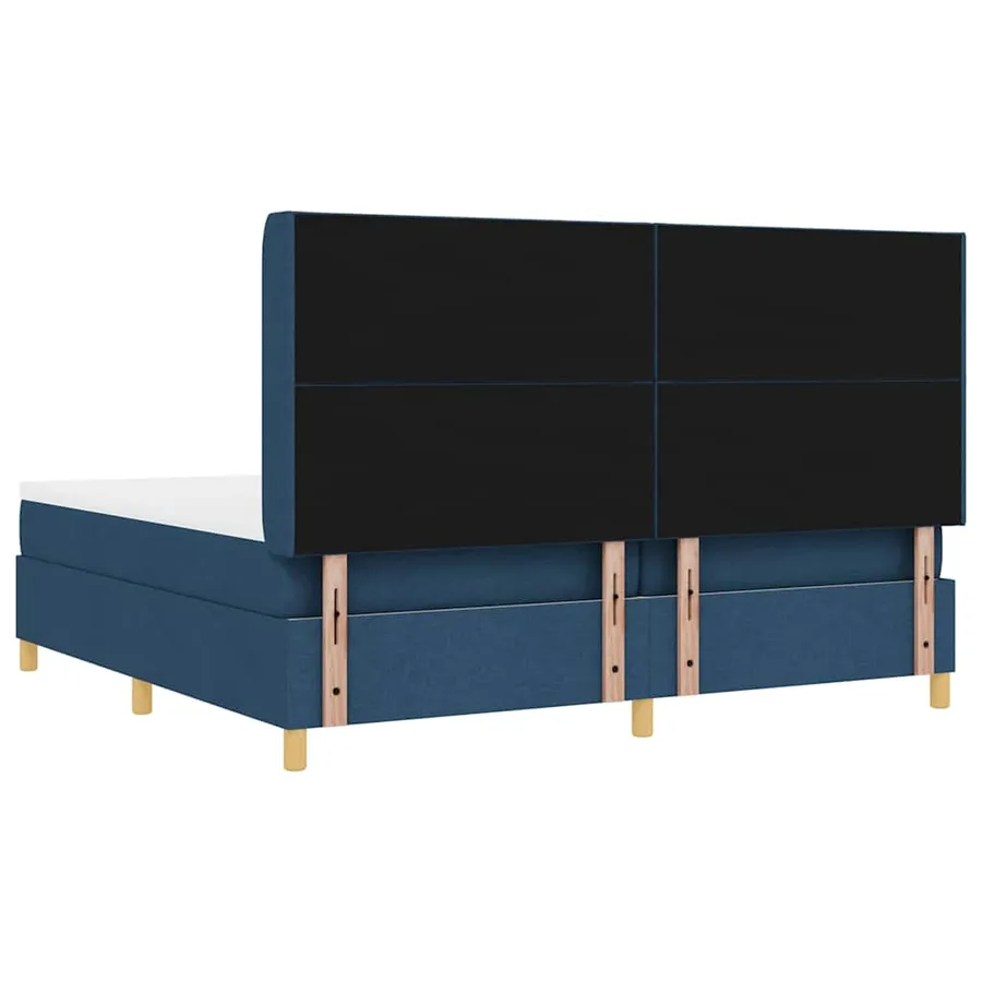 Lit à ressorts avec bandes LED Bleu 200 x 200 cm tissu - 8