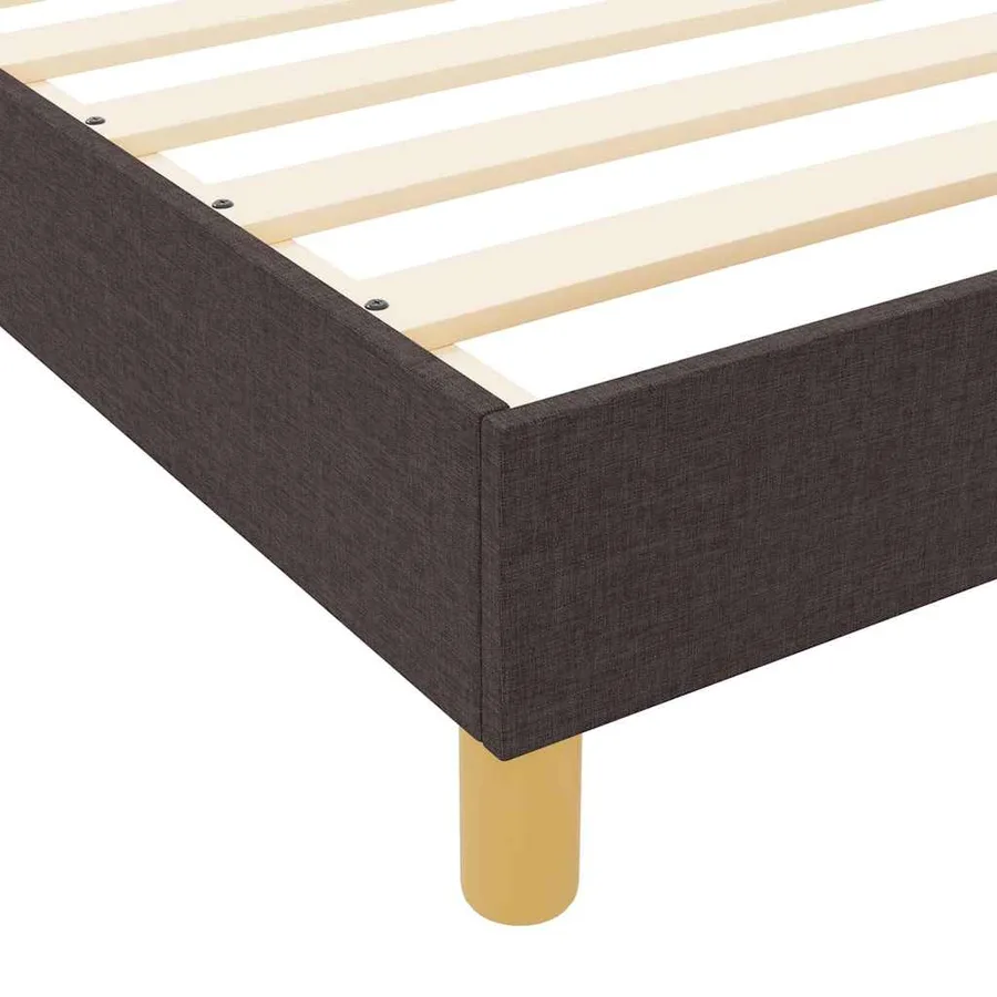 Cadre de lit avec tête de lit Marron foncé 120 x 190 cm tissu - 11