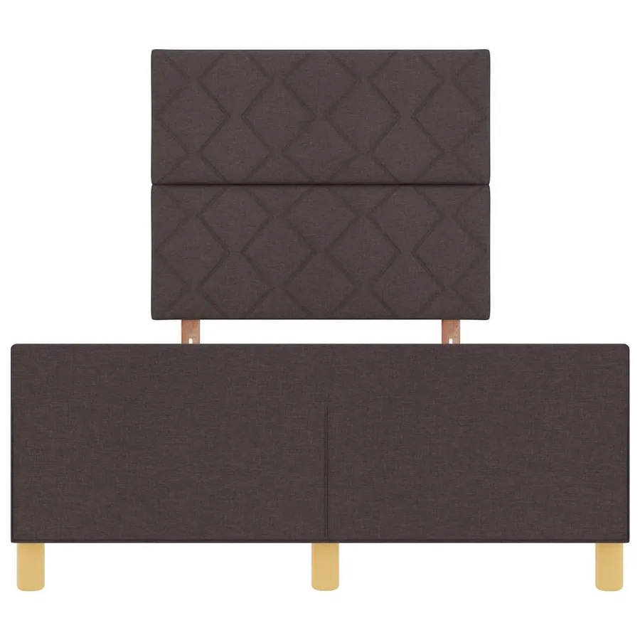 Cadre de lit avec tête de lit Marron foncé 120 x 190 cm tissu - 7