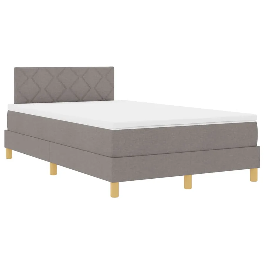 Lit à ressort LED avec bandes LED Taupe 120 x 200 cm tissu - 2
