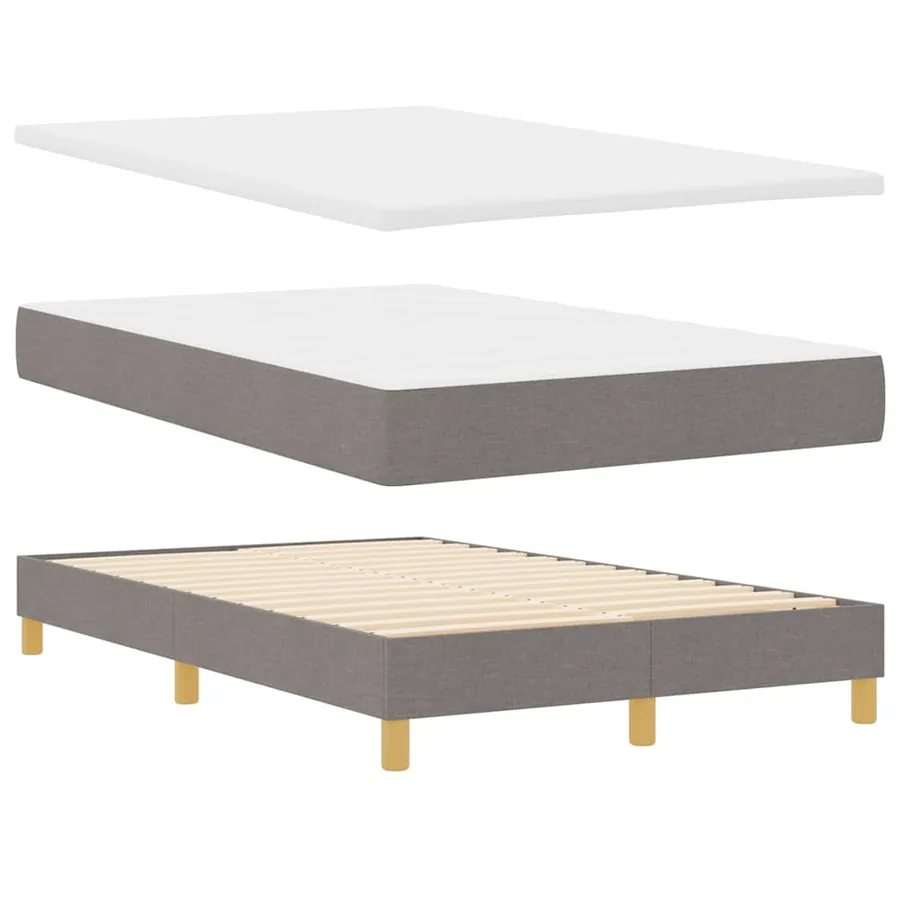 Lit à ressort LED avec bandes LED Taupe 120 x 200 cm tissu - 6