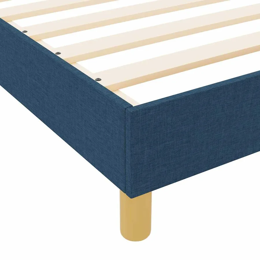 Cadre de lit avec tête de lit Bleu 200 x 200 cm tissu - 11