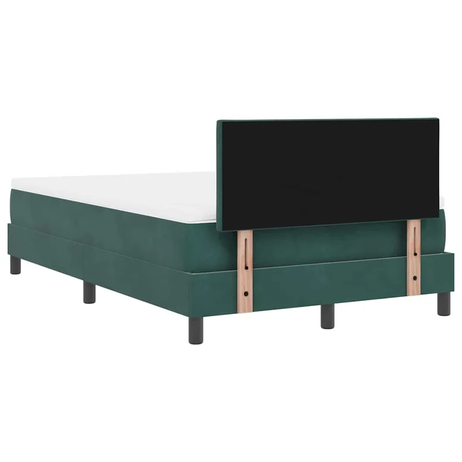Lit à ressorts avec tête de lit Vert foncé 120 x 200 cm Velours - 9