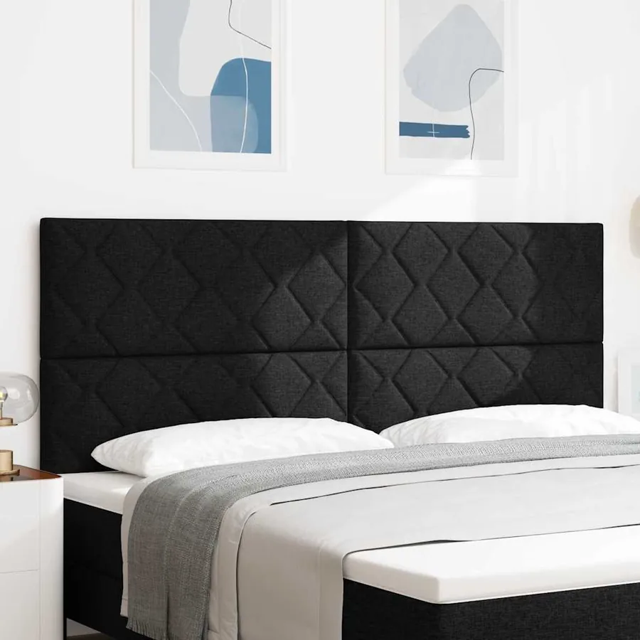 Tête de lit Noir 200 cm tissu