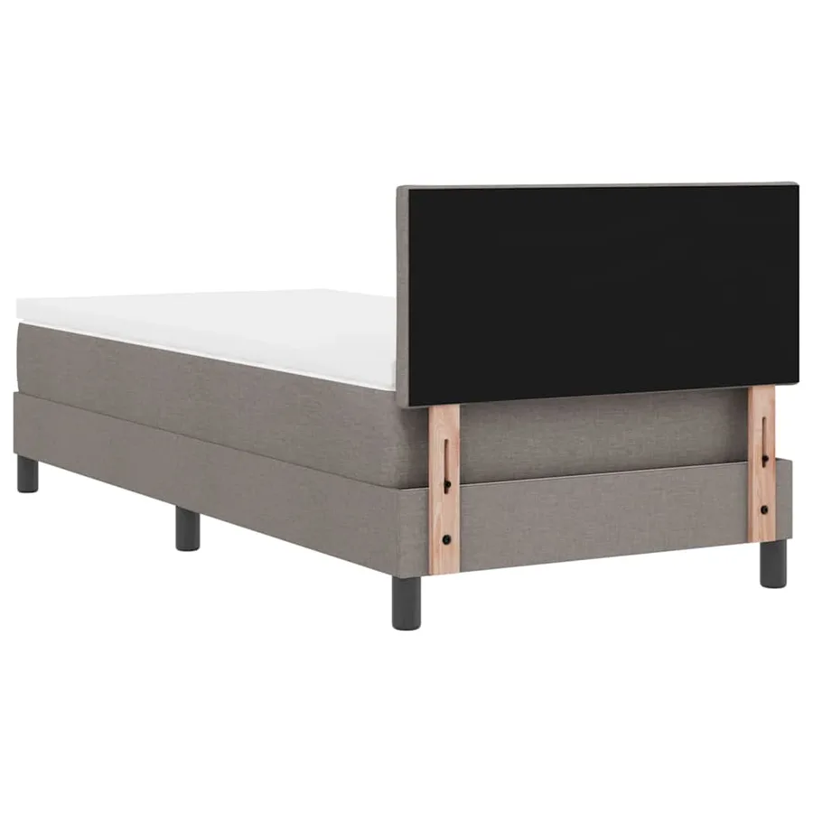 Lit à ressorts avec tête de lit Taupe 100 x 200 cm tissu - 9