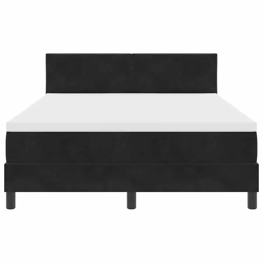 Lit à ressort LED avec bandes LED Noir 140 x 190 cm Velours - 6