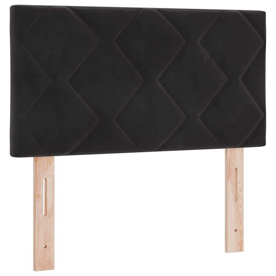 Lit à ressort LED avec bandes LED Noir 80 x 200 cm Velours - 7