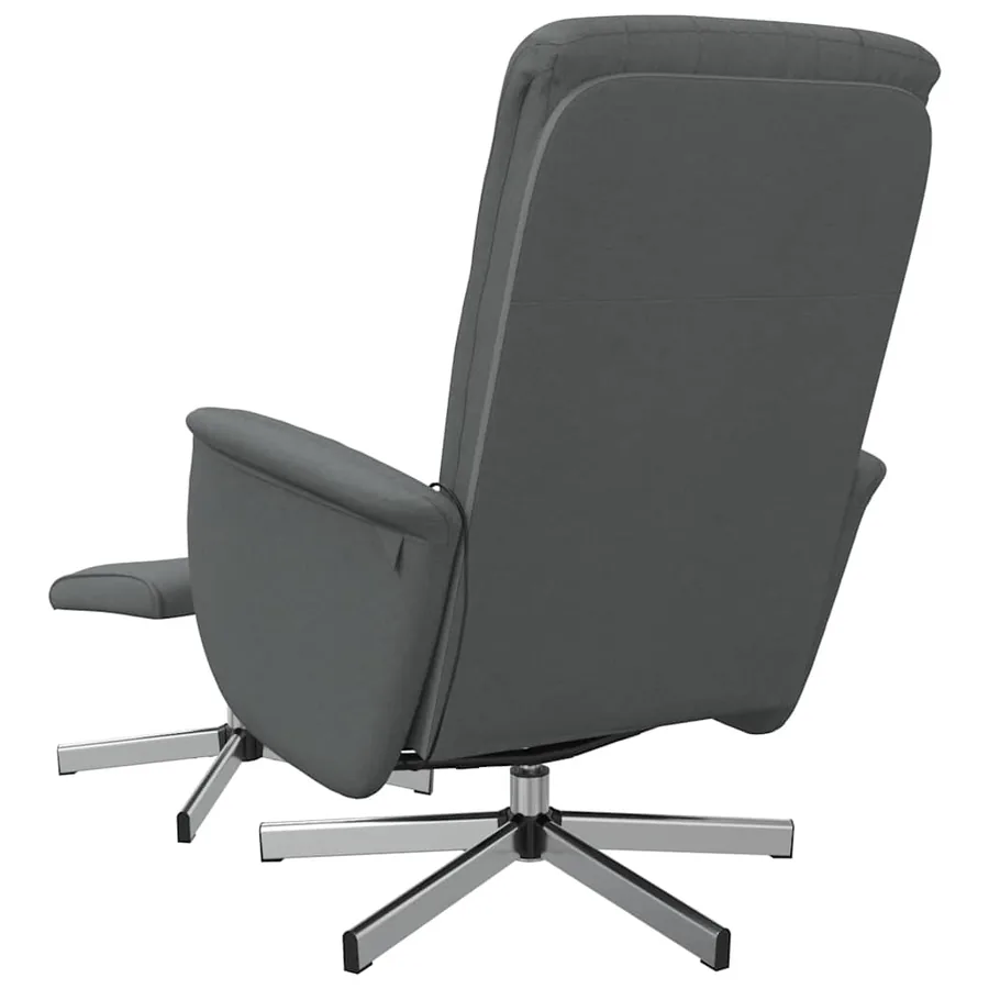 Fauteuil de massage inclinable et repose-pieds gris foncé tissu - 5