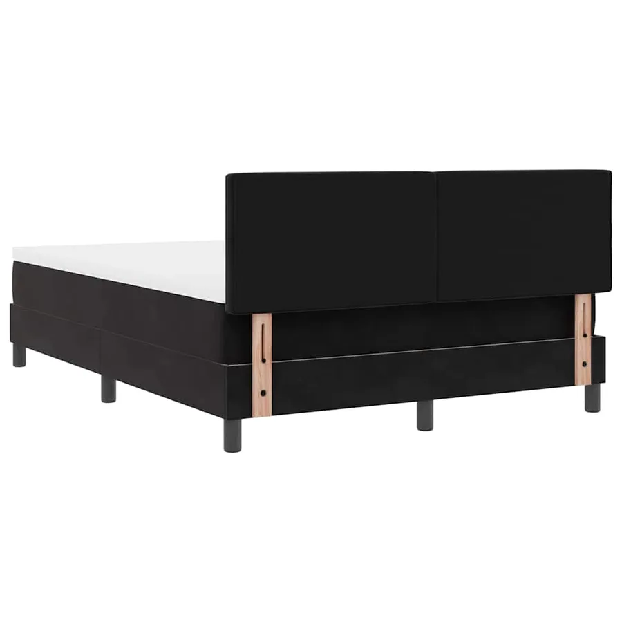 Lit à ressorts avec tête de lit Noir 140 x 190 cm Velours - 9