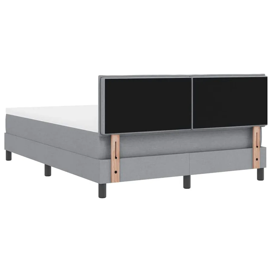 Lit à ressorts avec bandes LED Gris clair 160 x 200 cm tissu - 10