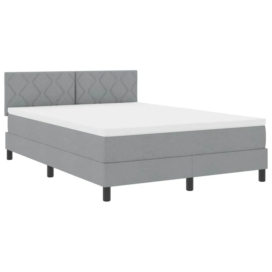 Lit à ressorts avec bandes LED Gris clair 160 x 200 cm tissu - 2