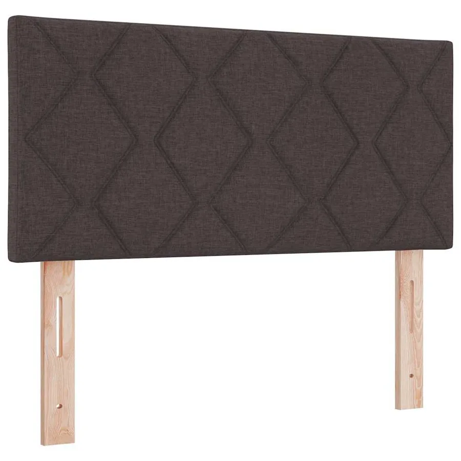 Lit à ressort LED Marron foncé 90 x 190 cm tissu - 7