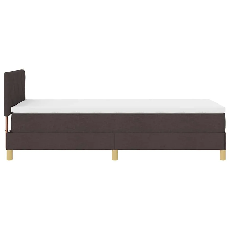 Lit à ressort LED Marron foncé 90 x 190 cm tissu - 9