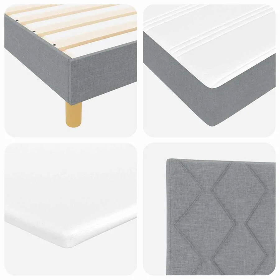 Lit à ressort LED avec bandes LED Gris clair 160 x 200 cm tissu - 11