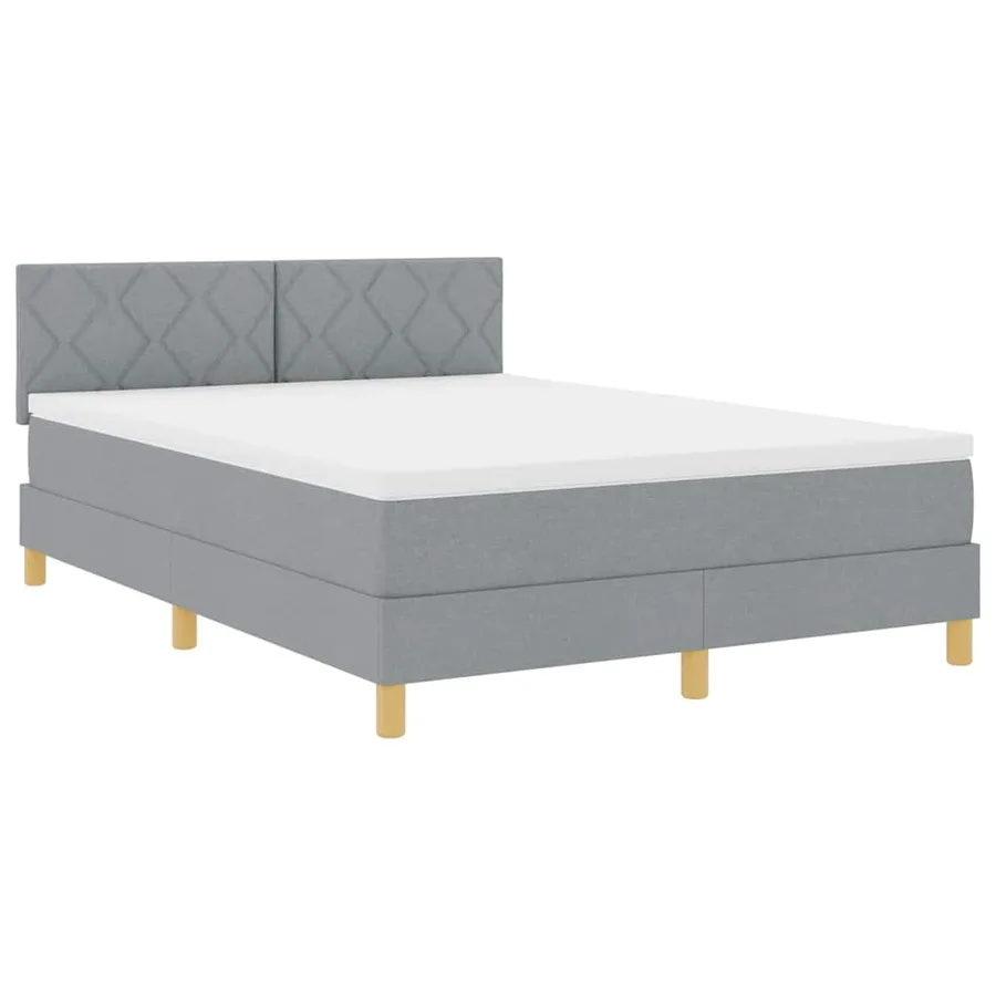 Lit à ressort LED avec bandes LED Gris clair 160 x 200 cm tissu - 2