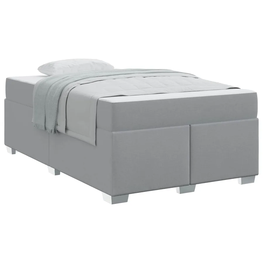Cadre de lit avec matelas Gris clair 120 x 190 cm tissu - 2