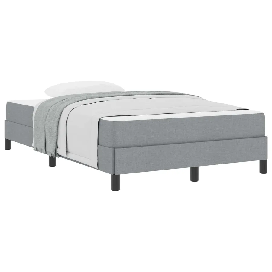 Lit à ressorts avec matelas Gris clair 120 x 190 cm tissu - 2