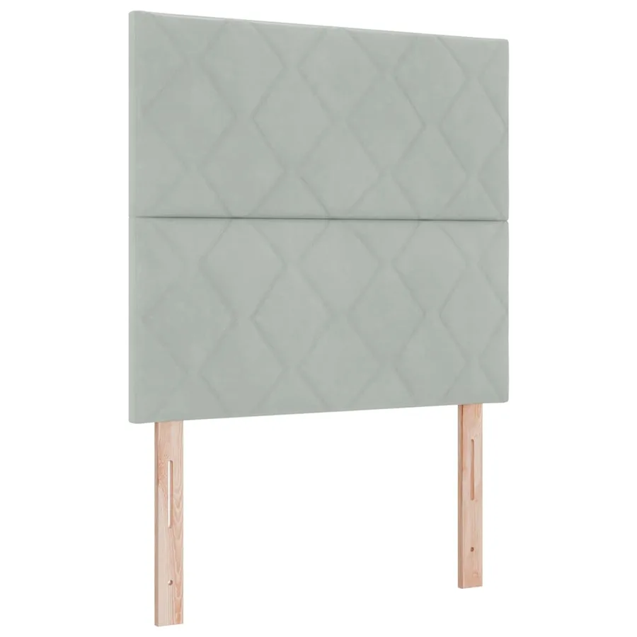 Tête de lit LED Gris clair 90 cm Velours - 2