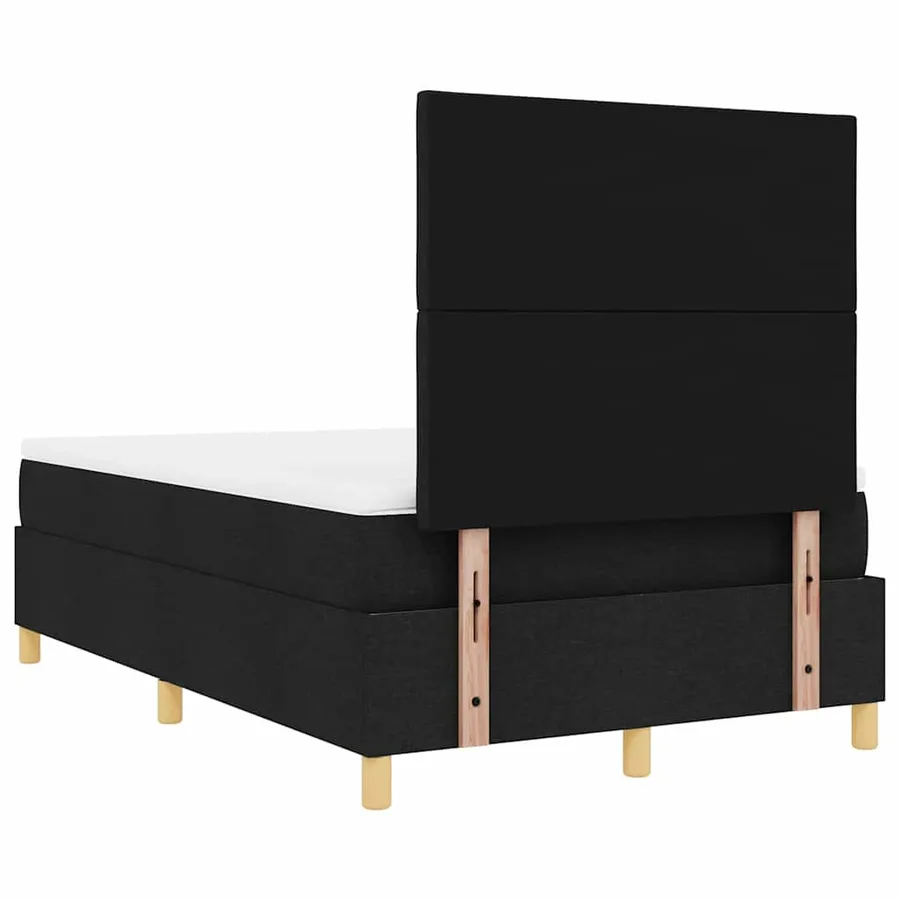 Lit à ressort LED avec tête de lit Noir 120 x 190 cm tissu - 8