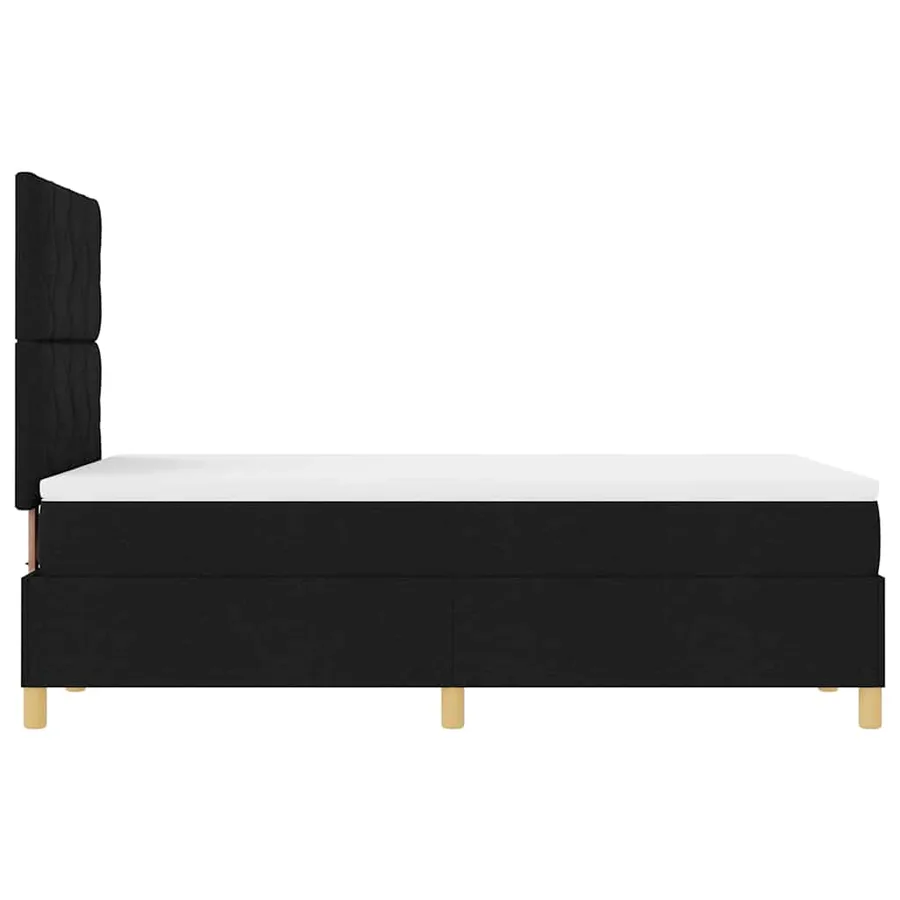 Lit à ressort LED avec tête de lit Noir 120 x 190 cm tissu - 9