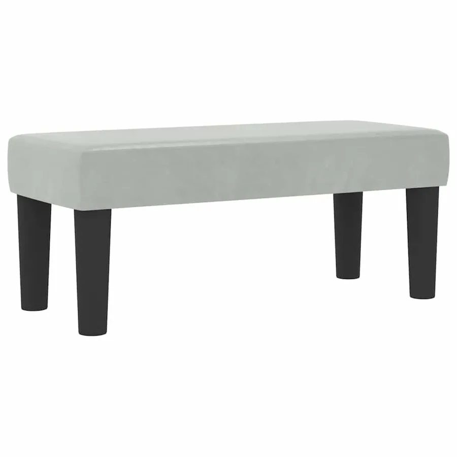 Lit à ressorts avec tête de lit Gris clair 190 x 90 cm Velours - 5