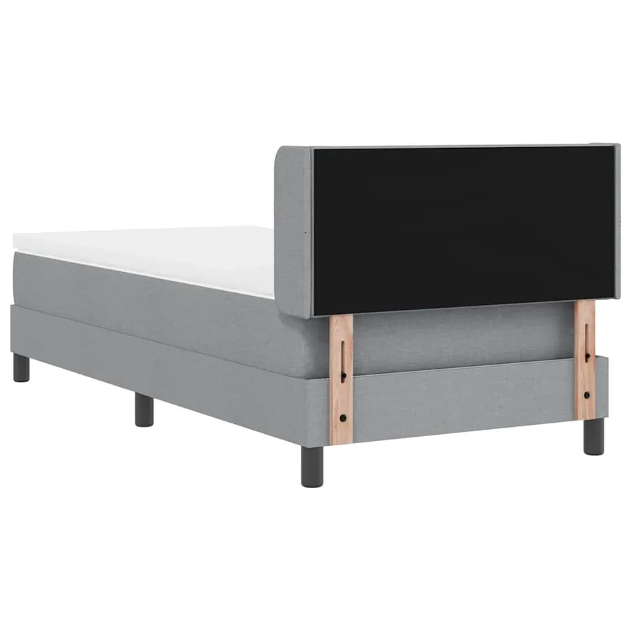Lit à ressorts avec tête de lit Gris clair 190 x 90 cm tissu - 9