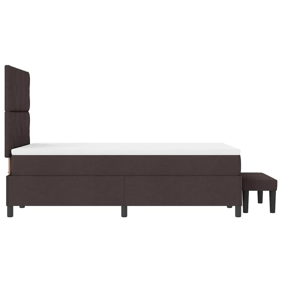 Lit à ressorts avec tête de lit Marron foncé 120 x 190 cm tissu - 9