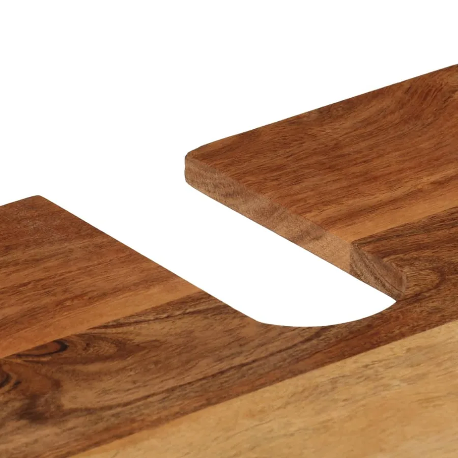Ensemble de meubles salle de bain 4 pcs fer et bois d'acacia - 11