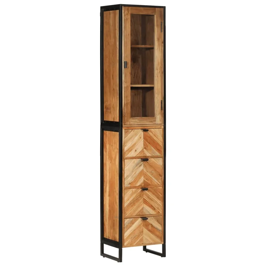 Ensemble de meubles salle de bain 4 pcs fer et bois d'acacia - 7