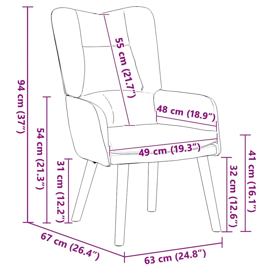 fauteuil Bordeaux 63 x 67 x 94 cm Velours - 9