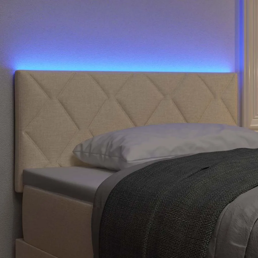Tête de lit LED Crème 90 cm tissu - 4