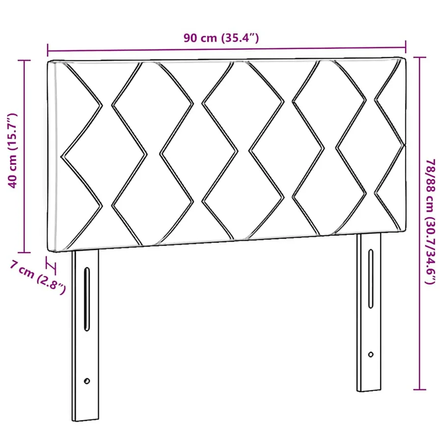 Tête de lit LED Crème 90 cm tissu - 8