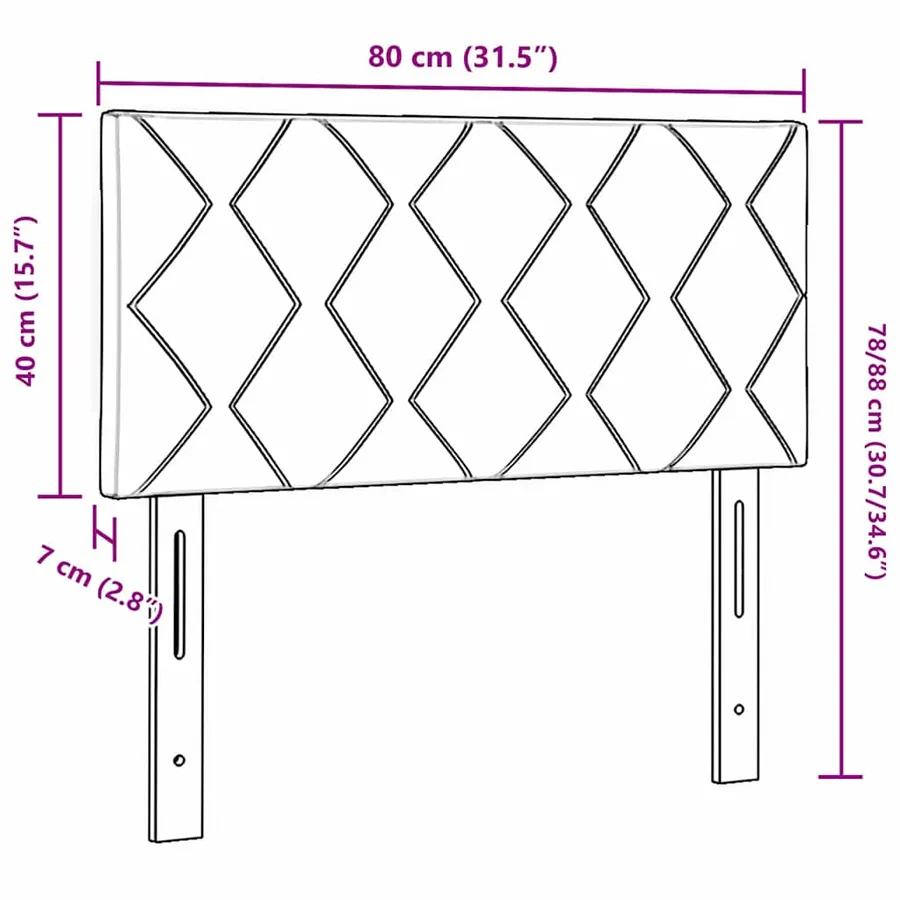 Tête de lit LED Taupe 80 cm tissu - 8