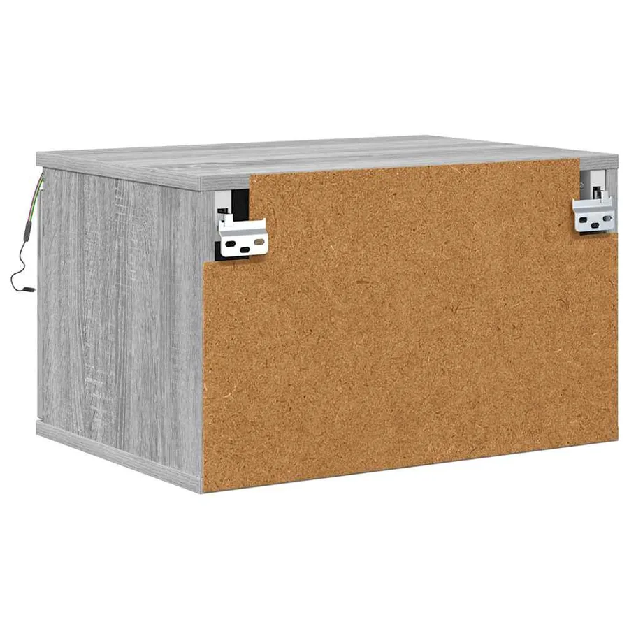 Table de chevet murale avec lumières LED sonoma gris - 9