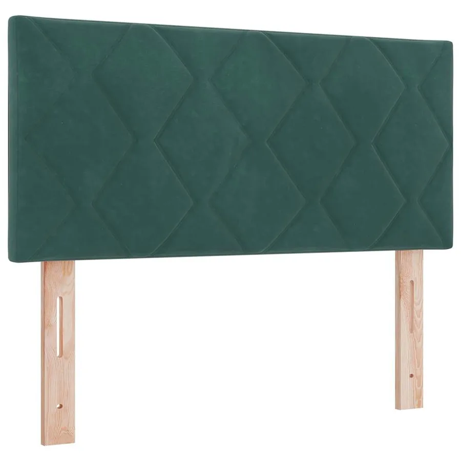 Lit à ressorts avec tête de lit Vert foncé 200 x 90 cm Velours - 4