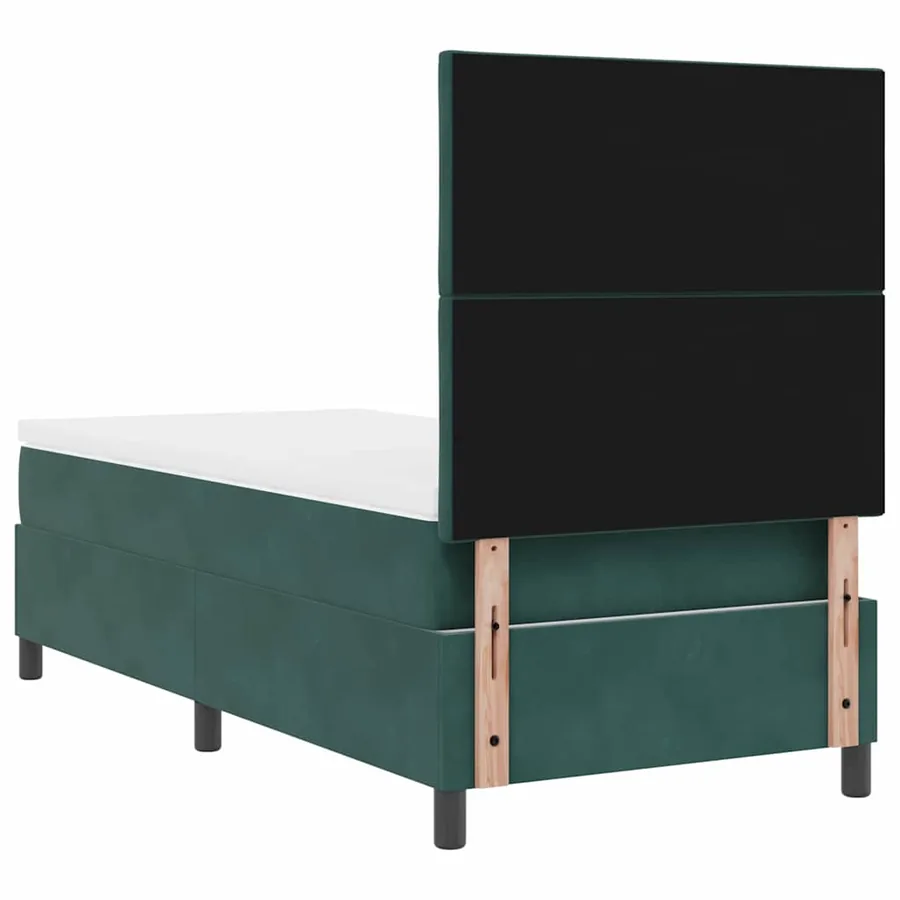 Lit à ressort LED Vert foncé 90 x 200 cm Velours - 10